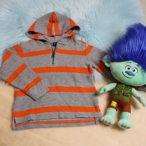 Baby Gap Boys Size 4T Gray Striped Pullover Hoodie